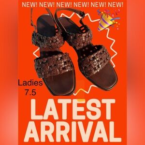 Cole Haan Espresso Woven Leather Sandals